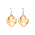Open Leaf Dangle Stud Earrings in Gold and Silver Tone view 5
