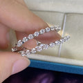 Silver Tone Large Crystal Hoop Earrings With Slim Profile view 3