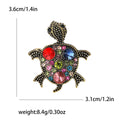 Crystal Turtle Brooch In 2 Styles With Polished Metal And Decorative Details view 6
