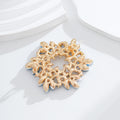 Blue Floral Wreath Openwork Crystal Two Designs Metal Brooch Pin view 3
