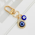 Gold-Tone Evil Eye Bead Keychain With Rhinestone Hamsa Charm view 6