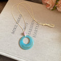 Colorful Open Center Pendant Necklaces on Slim Cord Chains view 6