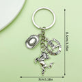 Western Cowboy Charm Keychains Featuring Silver Heart Across 30 Pictured Variations view 12