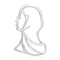 Openwork Lady Silhouette Brooch Gold Or Silver Profile Pin view 5