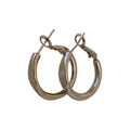 Silver Tone Rounded Hoop Earrings With Polished Metal Tone Details view 5