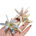 Pink Or Blue Starfish Fabric Flower Crystal Duckbill Hair Clip view 5