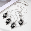 Silver Tone Bat Cameo Keychain Necklace and Earring Options view 3