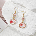 Dried Flower Resin Dangle Earrings Gold Hooks 4 Styles view 3