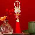 Jeweled Ingot Dragon Tassel Keychains in Six Bright Color Options view 3