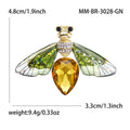 Crystal Bee Brooch in Metal with Translucent Wings and a Large Faceted Abdomen Stone view 10