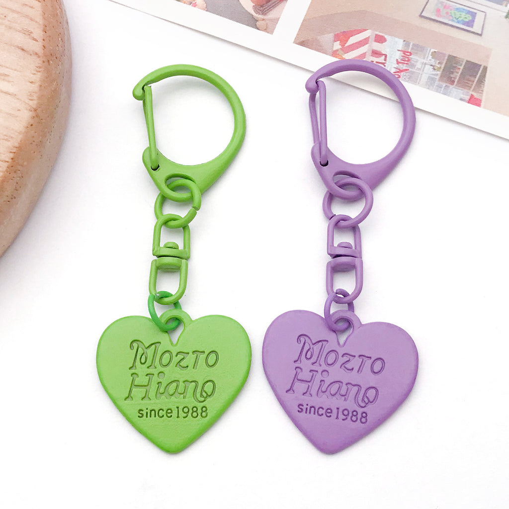 Color Enamel Zinc Alloy Peach Heart Letter Double Sided Charm Pendant for DIY Necklace Keychain Making