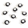 Round Evil Eye Connector Charms in Nine Colors and Two Metal Tones view 9