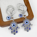 Hamsa Hand and Evil Eye Charm Keychain in Gold and Silver Tone view 3