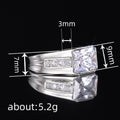 Square Clear Solitaire Channel-Set Wide Ring In Silver Tone view 4