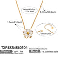 Gold Tone Clear Five-Petal Flower Jewelry Set Pieces view 7