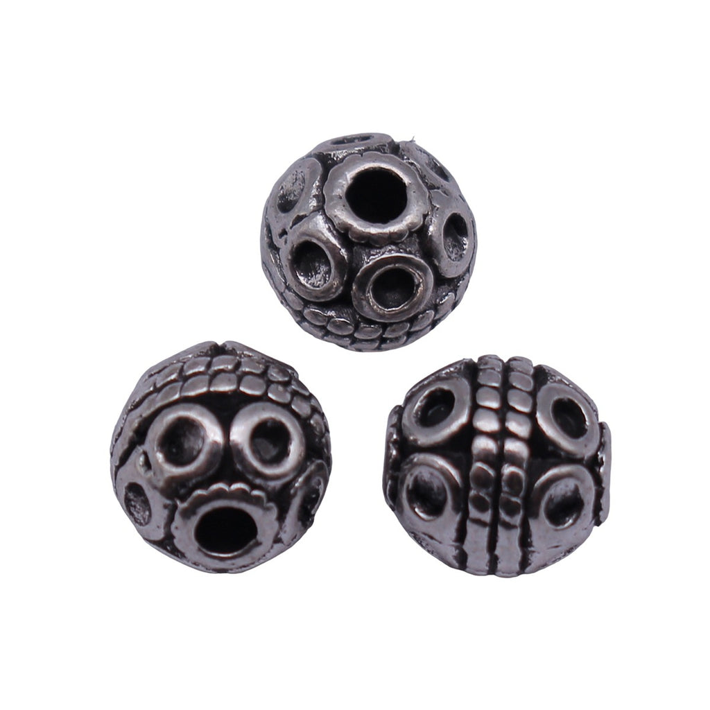7.9x7.9x7.9mm 1.4g Antique Silver Tone Zinc Alloy Hollow Ball Round Hole Spacer Beads for DIY Bracelet Jewelry