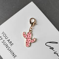 Enamel Cactus Keychain Charms Gold Lobster Clasp 3 Colors view 4