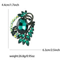 Faceted Oval Crystal Wreath Metal Brooch in Six Colors view 7