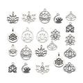 Alloy Antique Silver Yoga Lotus Metal Charms with 12 Listed Options view 5