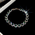 Halo Round Crystal Tennis Bracelet Silver Tone 4 Colors view 9