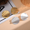 Brushed Wavy Disc Stud Earrings for Women in 2 Pictured Styles view 2
