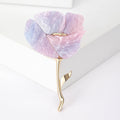 Long Stem Translucent Poppy Brooch in Ten Colorways view 4