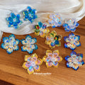 Crystal Flower Cluster Stud Earrings In Six Colorways view 3