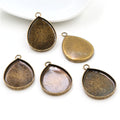 Teardrop Metal Pendant Tray Settings in Four Finish Options view 3