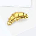 Polished Croissant Brooch in Two Metal Tones for Jackets Scarves and Lapels view 4