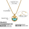 Ocean Scene Round Pendant Necklace in Seven Gold Tone Designs view 11