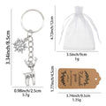 Silver Reindeer Snowflake Charm Christmas Metal Keychain view 2
