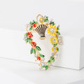 Colorful Flower Basket Brooch With Crystal Accents view 4