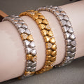 Crystal Heart Elastic and Chain Bracelets in Three Metal Finishes view 2