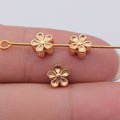 Five Petal Flower Spacer Beads in Detailed Metal Finishes for Jewelry Making view 5