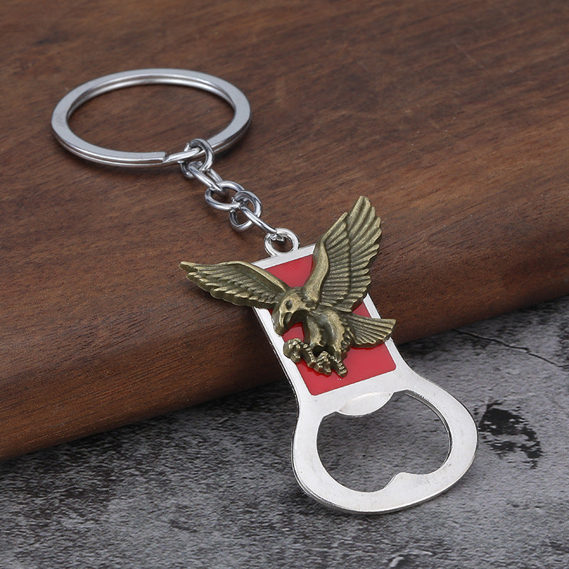 Eagle Enamel Bottle Opener Zinc Alloy Keychain Bag Charm