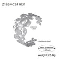 Hollow Open Cuff Bangles Butterfly Ginkgo Flower Gold Steel view 9