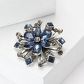 Radiating Crystal Flower Brooch in Blue or Multicolor Stones view 3