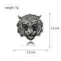 Black Gold Tone Tiger Two Designs Metal Brooch Pin view 2
