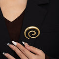 Gold and Silver Oversized Open Spiral Statement Earrings view 2