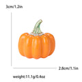 Orange Enamel Pumpkin Brooch Green Stem Rhinestone Pin view 5