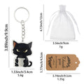 Black Cat Holding Cup Keychain With Organza Bag And Tag Option view 2