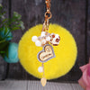 Wooden-Heart Yellow-Fur-Pom