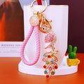 Jeweled Peacock Keychains in Six Colors with Six Matching Fortune Loops view 2