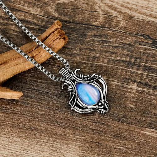 Image 2 showing iridescent teardrop pendant necklace