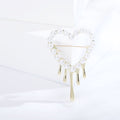 Pearl Melting Heart Drip Brooch Gold Silver Two Tones view 6