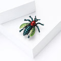 Colorful Enamel Beetle Brooch with Red Body and Green Wings view 3