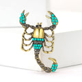 Crystal Scorpion Brooch In Four Colorways With Polished Metal Detail view 2