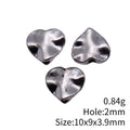Antique Silver Hammered Irregular Heart Metal Bead view 3