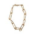 Crinkled Oval Link Chain Necklaces in Two Metal Tones view 5