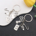 Silver Tone Saxophone Cassette and Microphone Keychain view 4